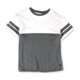 thumbnail image 1 of Ecko Unltd. Camiseta básica de manga a rayas con bloques de colores para mujer, gris, pequeña, 1 of 1