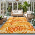 thumbnail image 2 of Area Rugs 3'x5', Botanical Orange Yellow Carpet Runner Indoor Outdoor Rugs Home Decor Aesthetic, Modernism Tropical Palm Leaf Non Slip Mats Washable Accent Rug for Living Room Bedroom, 2 of 8