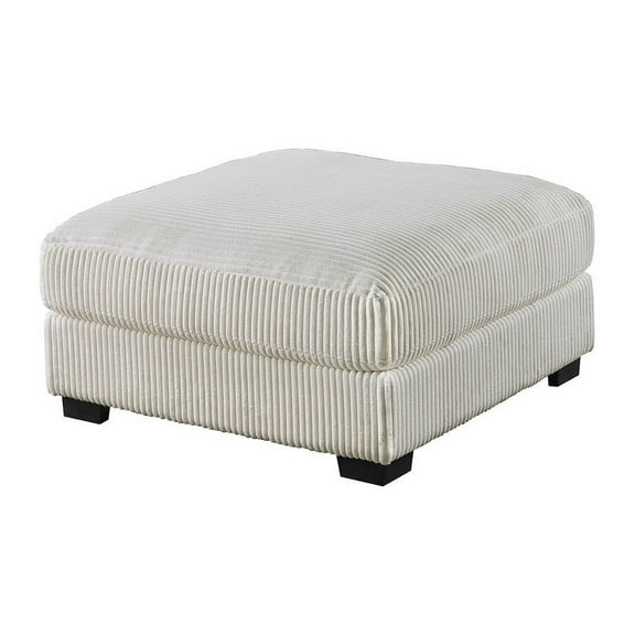 Joana Cocktail Ottoman- Light Gray Wide Welt Corduroy Fabric- 37 Inch