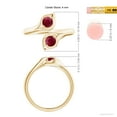 thumbnail image 5 of ANGARA Natural Calla Lily Two Stone Ruby Ring in 14K Yellow Gold for Women (Size-4mm) | July Birthstone, Birthday, Anniversary, Jewelry Gift for Women | Natural Ruby Ring, 5 of 10