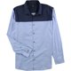 thumbnail image 1 of Alfani Camisa abotonada con bloque de color para hombre, azul, XXX-Large, 1 of 1