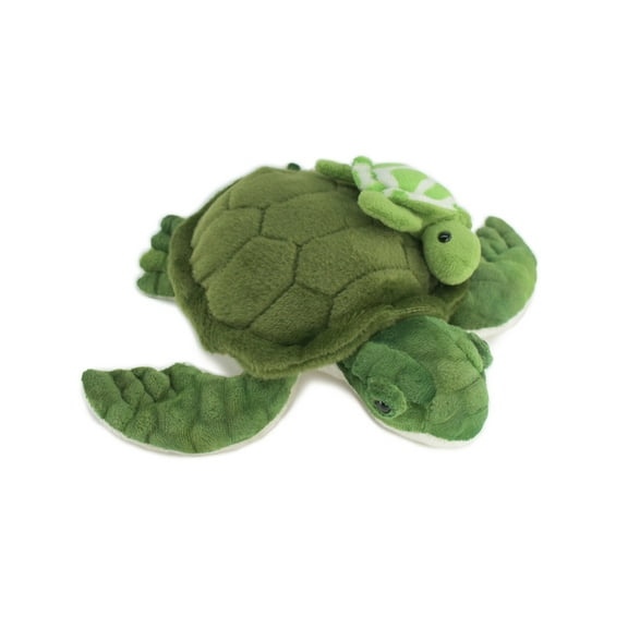 Sea Turtle with Baby, Very Cute Plush Reptile, Soft, Stuffed Toy, Educational, Realistic, Beautiful Design, Figure, Lifelike, Replica, Gift, 10" RI63 B661