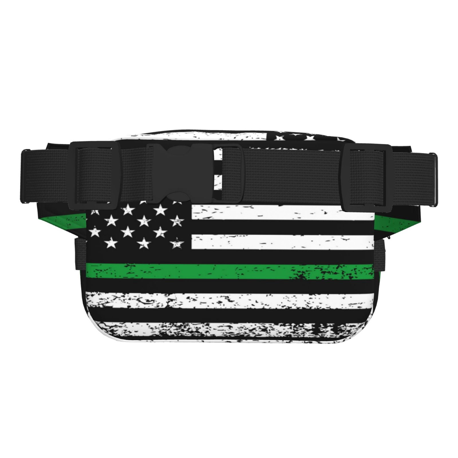 Fuzoiu American Flag Print Unisex Square Double Layer Waist Bag,Crossbody Fanny Pack Travel Workout Accessory