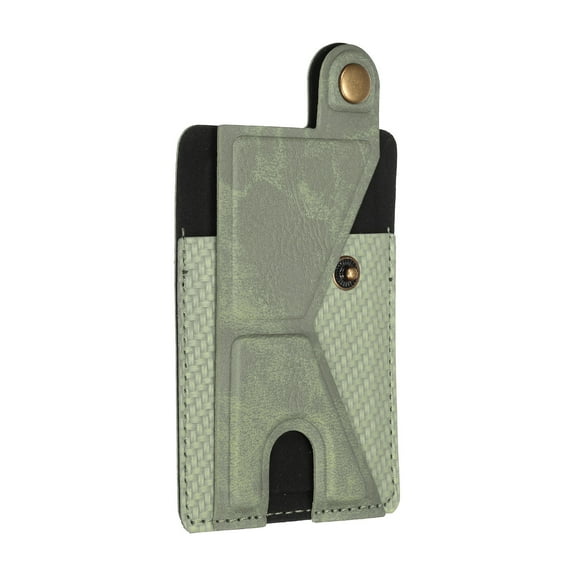 Uxcell Adhesive Phone Card Holder with Stand Adjustable Smart Phones or Cases PU Phone Wallet Green
