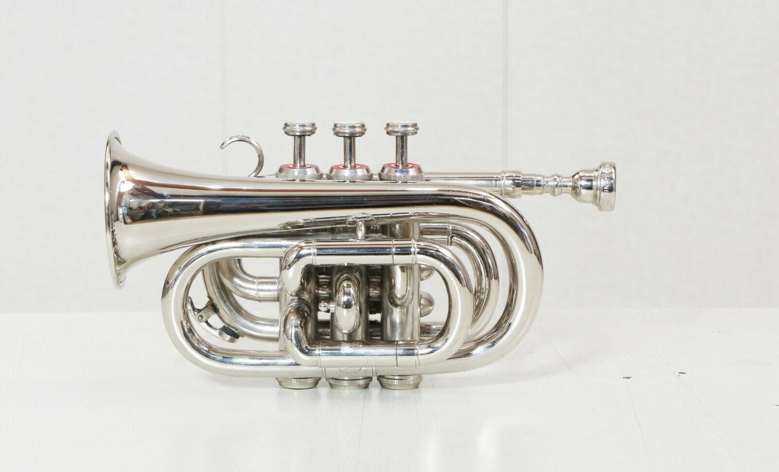 GREAT SAI MUSICAL POCKET TRUMPET Bb PITCH NICKEL PLATED WITH FREE HARD CASE + MP