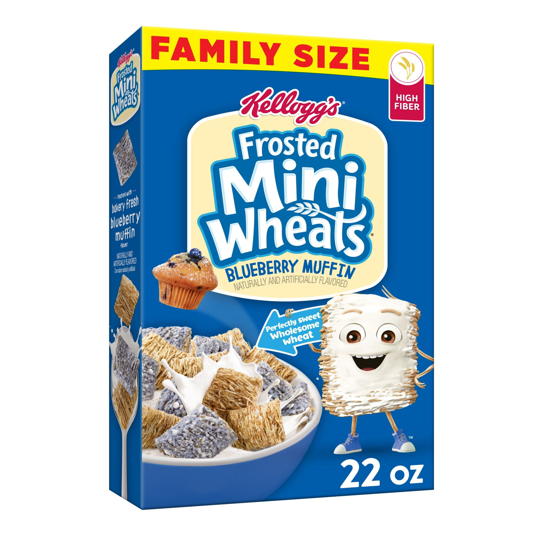 Kellogg's Frosted MiniWheats Blueberry Muffin Cold Breakfast Cereal, 22 oz