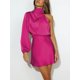 thumbnail image 2 of Lucakuins Vestido de noche con un hombro para mujer, vestido halter de satén de color sólido, vestidos formales de fiesta Lucakuins moda, 2 of 7