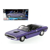 1970 Dodge Challenger R/T Convertible Purple 1/24 Diecast Model Car by Maisto