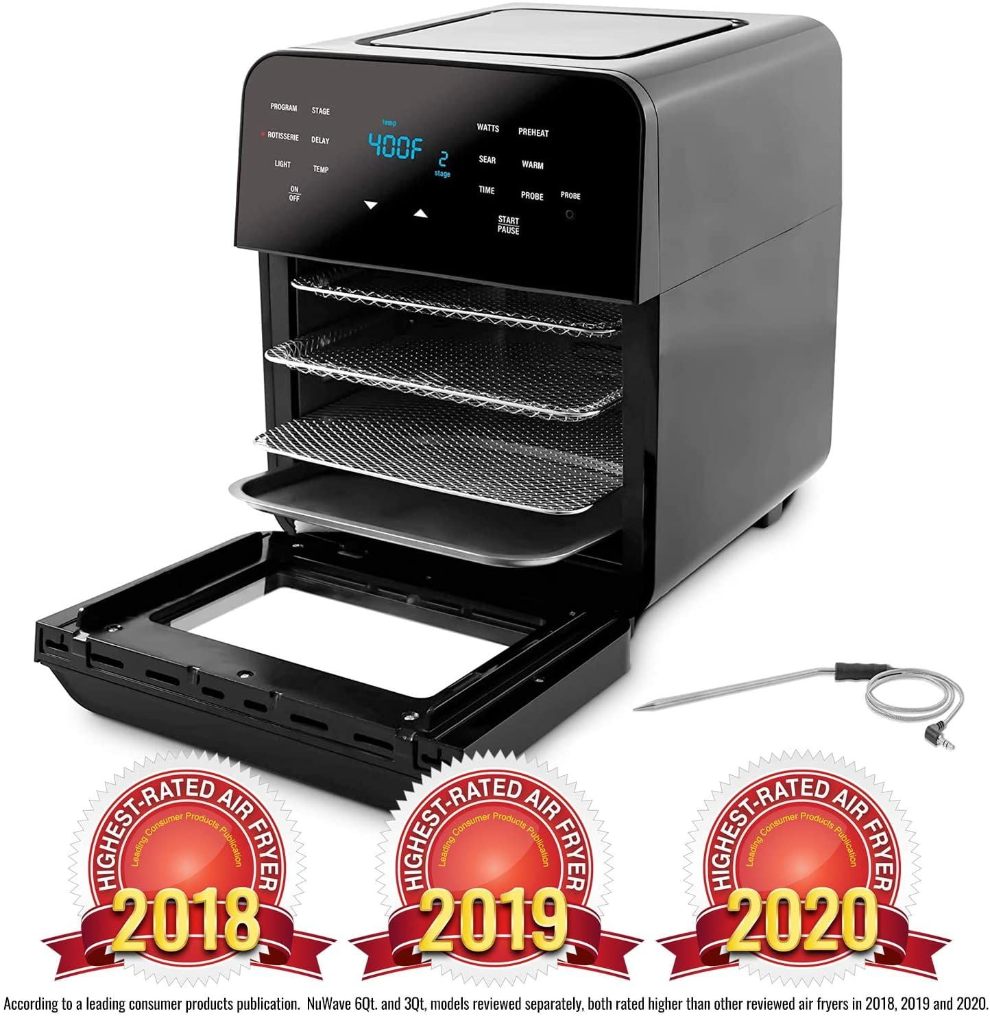 NuWave 38001 Brio 14 Quart Air Fryer with LED Touch Control Panel and