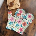 thumbnail image 5 of Cute Oven Mitts,Pioneer Flower Floral Print Pattern Oven Mitt 2-Pack Set,Kitchen Gloves for Oven,Heat Resistant Oven Mitts 7.7"x12", 5 of 7