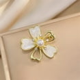 thumbnail image 4 of Hyasfey Sweet Pearl Flower Brooch Elegant Alloy Jewelry Anti-oxidation Rust-proof Lapel Pin for Women Clothing Accessory, 4 of 7