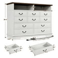thumbnail image 5 of EnHomee Wood 10 Drawers Dresser with LED Lights&Charging Station Wood Dressers for Bedroom,White, 5 of 8