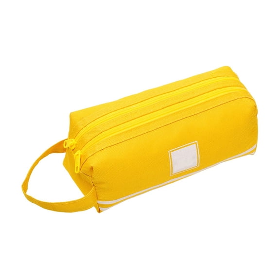 Kyusrd Double Layer Oxford Cloth Double Zipper Pencil Case,Simple Large Capacity Portable Pen Bag for Students