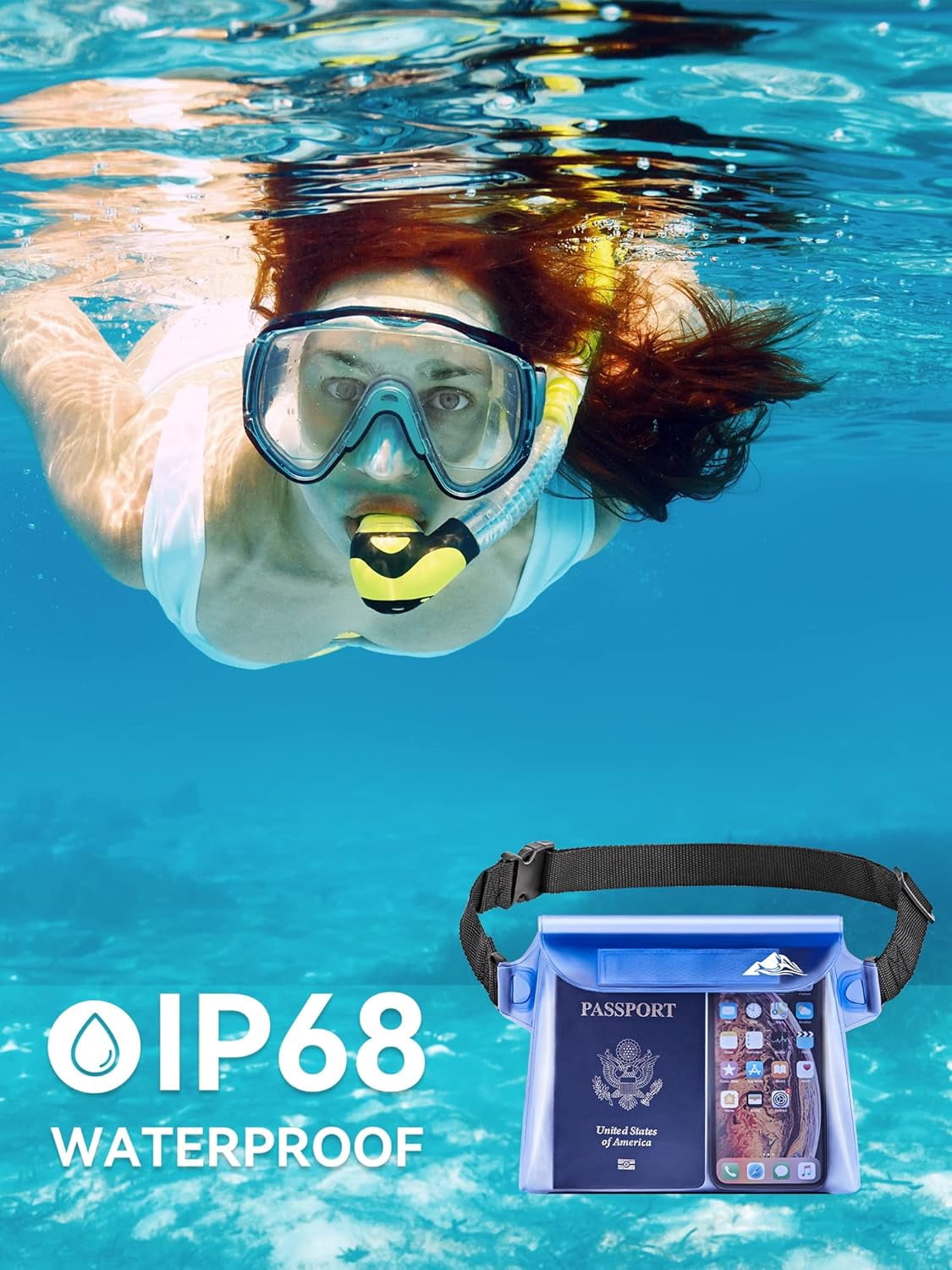 2/3/4 Pack Waterproof Pouch with Waist Strap, Screen Touchable Dry Bag with Adjustable Belt for Phone Valuables for Kayaking, Swimming, Snorkeling, Boating, Fishing, Surfing & Beach