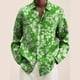 thumbnail image 3 of Camisa de hombre con estampado de flores y plantas vintage, informal, cómoda, de manga larga y botonadura sencilla, ropa de calle, blusa con solapa para hombre, 3 of 5