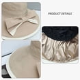 thumbnail image 3 of 56-58cm head circumference big brim fisherman hat female bow sunshade basin hat outdoor beach sunscreen hat - Khaki, 3 of 5