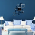 thumbnail image 4 of Reloj de pared con espejo cuadrado negro y plateado, adhesivo de acrílico para pared, decoración del hogar de diseño moderno DIY Scienceny  JJ6542-00, 4 of 6