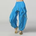 thumbnail image 5 of breaise Boys Girls Sequins Belly Dance Pants Kids Boys Girls Mesh Harem Pants Trousers Elastic Waistband Ankle Tied Dance Pants, 5 of 6