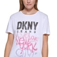 thumbnail image 2 of DKNY Women's Graffiti Logo T Shirt White Size Medium, 2 of 3