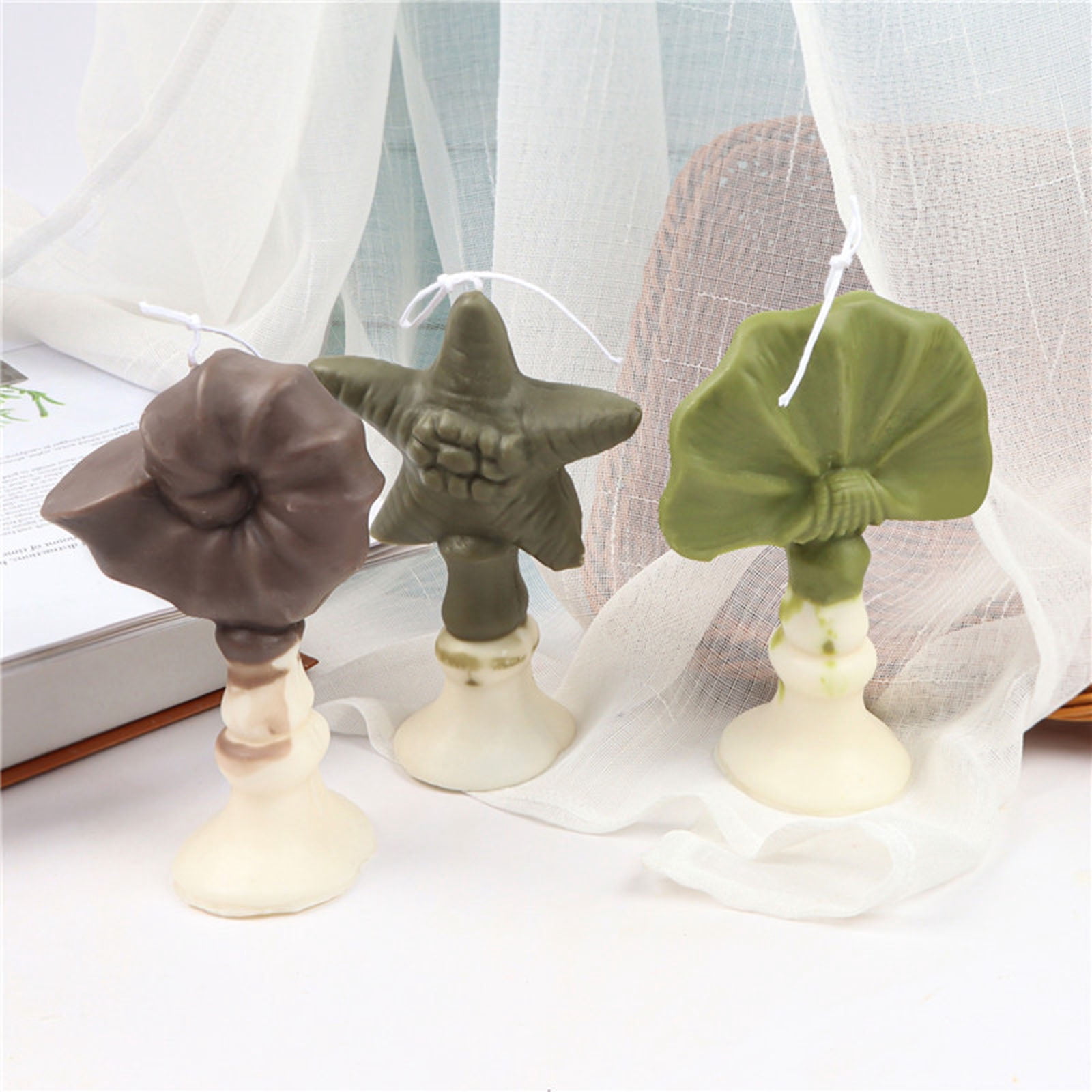 WINDLAND Marine Theme Candle Silicone Mold Conch Starfish Scallop Candle Mould for Decor
