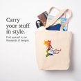 thumbnail image 7 of Tote Bag, Long Beach Island, New Jersey, Mermaid Silhouette, Rainbow Watercolor, Press, Unisex, Reusable, Washable Canvas, Unique Art, 7 of 7