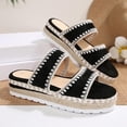 thumbnail image 4 of Caywon Women's Wedge Sandals Flat Open Toe Non Slip Slides Comfortable Chunky Low Heel Beach Sandals Slide Sandals Comfortable Casual, 4 of 7