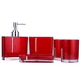 thumbnail image 3 of Octpeak 5PC/Set Acrylic Bathroom Accessories Set Bath Cup Bottle Toothbrush Holder Soap Dish Red, 3 of 6