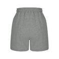 thumbnail image 4 of QQAMB Shorts for Women Solid Color Elastic Waisted Drawstring Strip Pleated Loose Comfy Shorts Gray L, 4 of 7