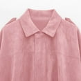 thumbnail image 6 of Atogsazn Womens Zip Up Jacket Faux Suede Bomber Coat Oveesized Fall Lapel Motorcycle Streetwear Outerwear 01-Pink S Fashion, 6 of 7