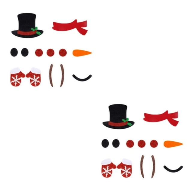 ZheElen Cute Easy To Apply Remove Christmas Window Stickers Wide Application Door Decal Christmas snowman 2Set