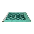 thumbnail image 2 of Ahgly Company Machine Washable Indoor Rectangle Oriental Turquoise Blue Traditional Area Rugs, 2' x 5', 2 of 4