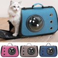 thumbnail image 2 of Bolsa de transporte para gatos con ventana, transparente, transpirable, para mascotas, cápsula espacial, plegable, transpirable, para viajes, 2 of 5