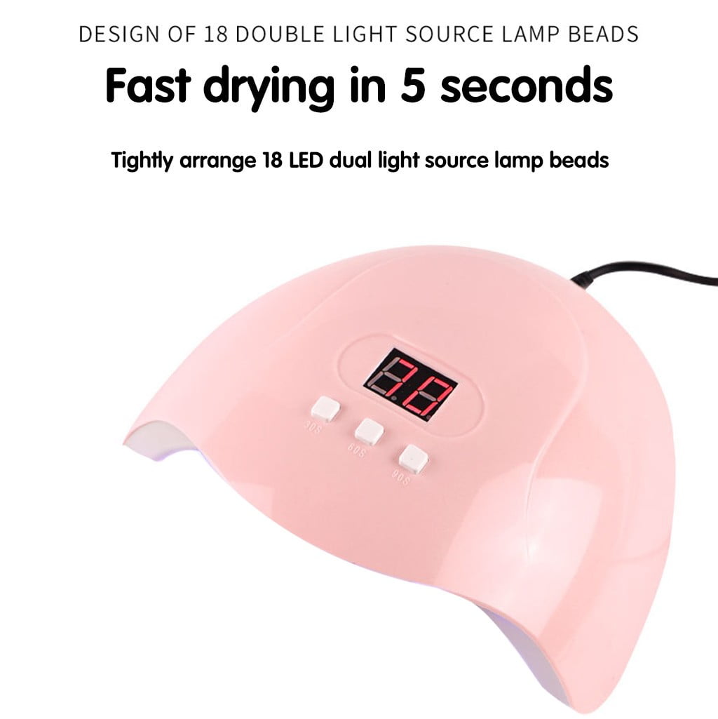 54W LED UV Nail Gel Curing Lamp Light Nail Gel Polish Dryer Nail Art Machine 3PCS Silicone Nail Stamper No Wipe Gel Top Coat Smart Nail Chip Organic Nails Products Nail Polishes Nails Stuff Sheer Gel