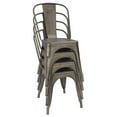 thumbnail image 3 of Lacoo Metal Dining Chair Indoor-Outdoor Use Stackable Classic Trattoria Chair Chic Dining Bistro Cafe Side Metal Chairs Set of 4, Gunmetal, 3 of 5