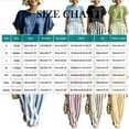 thumbnail image 4 of Idoravan Women Clothes 2 Piece Sets for Women Summer Pants and Top Women’S Fashion Round Neck Short Sleeve Pinstripe Pocket Elastic Waist Long Pants Sets, 4 of 7