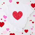 thumbnail image 2 of ICHUANYI Women's Shirts Fashion Casual Crew Neck Short Sleeve Tops Heart Print T-shirt Cloth New Trending, 2 of 6