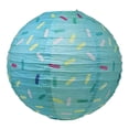 thumbnail image 2 of Linterna de papel redonda china, farolillos de bola, pantalla de lámpara, fácil de montar, colgante, artesanía DIY para decoración de fiesta de Hallow azul, 2 of 8
