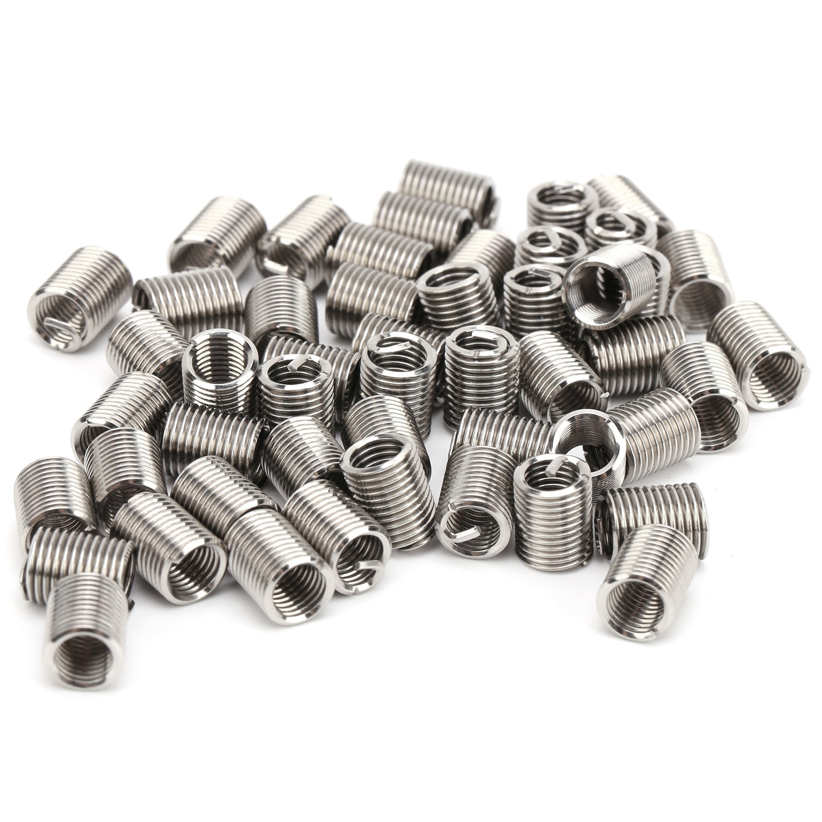 50pcs Wire Thread Inserts Durable 304 Stainless Steel Coiled Wire Helical Screw Thread Inserts M6 x 1.0 x 2.5 D Length 