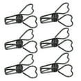 thumbnail image 1 of Clips de Liant de Bureau, Clips de Liant Design Creux Unique Larges Applications Forme de Coeur Force de Serrage Forte pour Compte pour Facture pour les Vêtements Noir, Rouge, 1 of 8