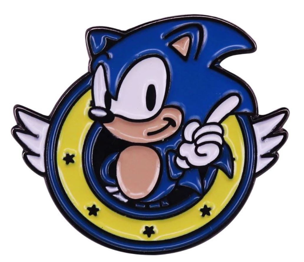 Sonic The Hedgehog With Wings 1 Inch Wide Enamel Metal Pin - Walmart.com
