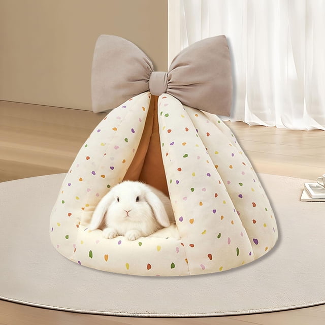 Casa para hámster, nido para dormir, accesorios para jaulas, escondite para animales pequeños, lecho para chinchillas, hámsteres, cobayas, petauros Beige 40x27cm