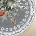 thumbnail image 2 of Dremisland Christmas Tree Skirt Rustic Christmas Tree Mat with Snowflake Reindeer Red Knitted Xmas Tree Skirts Thick Knitted Xmas Holiday Decor New Year Home Party Decorations (Grey, 48inch/122cm), 2 of 6