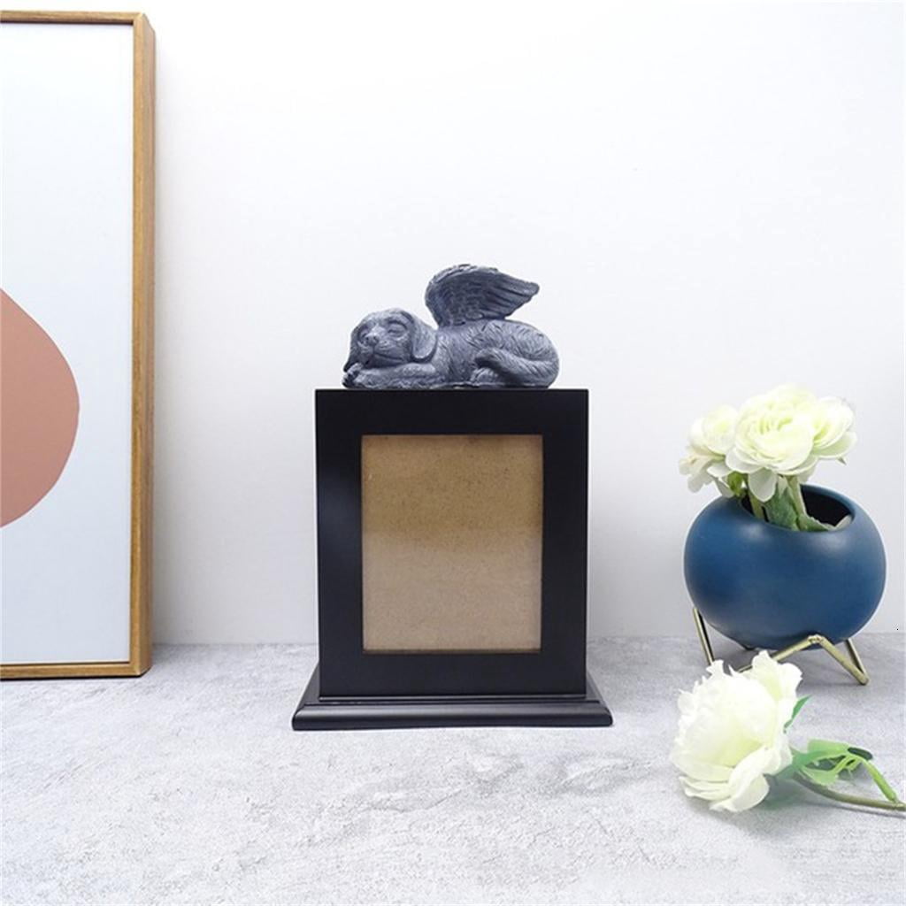 Pet Urn for Ashes Pet Ashes Box with Angelic Dog Statue Ashes Box Funeral Urn
