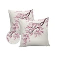 thumbnail image 2 of Outdoor Throw Pillow Cover Abstract Pink Cherry Blossom Floral Waterproof Cushion Covers 2 Pack Japanese Flower on Burlap Pillow Cases Home Decoration for Patio Garden Couch Sofa, 2 of 7