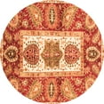 thumbnail image 1 of Ahgly Company Indoor Round Abstract Orange Modern Area Rugs, 3' Round, 1 of 4