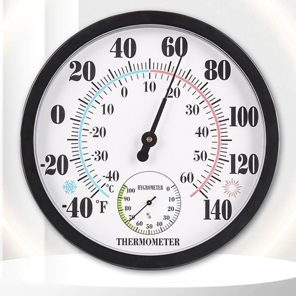 Indoor Outdoor Thermometer Hygrometer - Waterproof Hanging Wall Thermometer Decorative Outdoor Thermometer Large Numbers, No Battery Needed Outdoor Thermometers for Patio