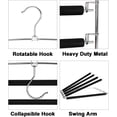 thumbnail image 5 of Artrylin 1 Pack Pants Hangers Non Slip Space Saving Hangers Multi-Layer Swing Arm Pants Hanger Stainless Steel Space Saver Hangers for Pants Jeans Scarf Trouser Tie Towel Clothes ,Black, 5 of 9
