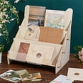thumbnail image 5 of 1set Greeting Card Display Stand Multipurpose Sticker Display Stand Wooden Holder Stickers Photos Display Stand for Vendors Retail Counter Tabletop Display 13.4x9.4x13.3 inch, 5 of 6