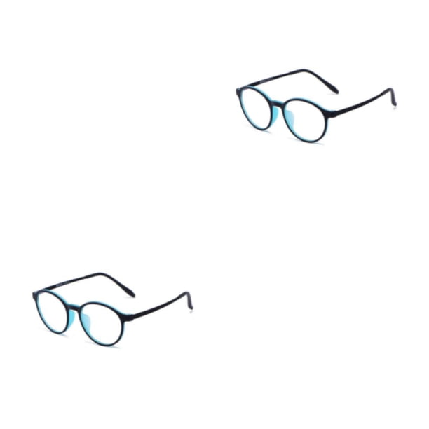 Minnieouse TR90 anteojos lisos ligeros lentes de marco completo Unisex espejo Flexible pierna antideslizante gafas de moda cian negro 2piezas
