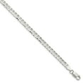thumbnail image 3 of 925 Sterling Silver High Polished 4.5mm Solid Concave Beveled Curb Chain w/ Lobster Clasp - 24", 3 of 7